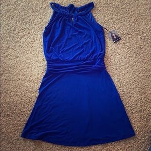 Navy blue halter top dress